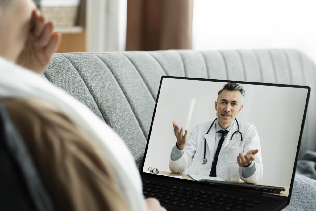 Medical teleconsultation for sick patient at home